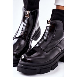 Bottes hautes sur la plate-forme massive Black Chicago noir 1