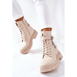 Bottes de travail beiges avec chaîne Midtown 2