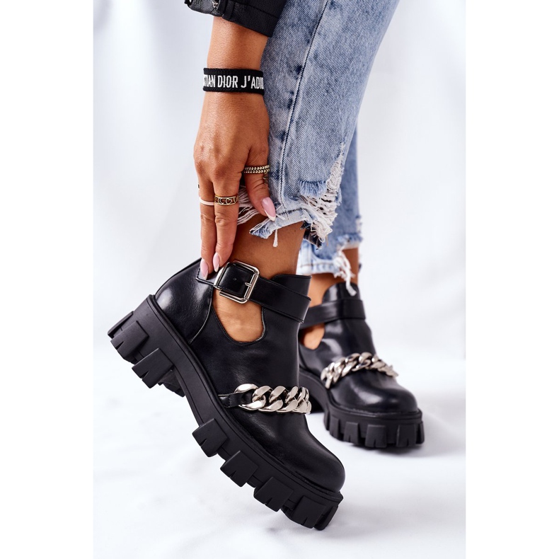 PS1 Bottes Torment noires avec chaîne le noir 2