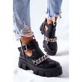PS1 Bottes Torment noires avec chaîne le noir 4