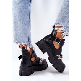 PS1 Bottes Torment noires avec chaîne le noir 5