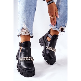 PS1 Bottes Torment noires avec chaîne le noir 6
