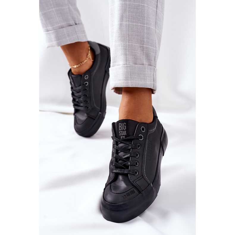 Baskets en cuir pour femmes Big Star II274029 Noir 2