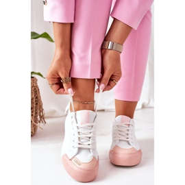 Baskets en cuir pour femmes Big Star II274027 Blanc blanche rose 1