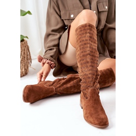 Alberto Violli Bottes Montana en daim marron à motif ajouré brun 4