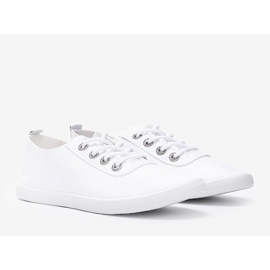 Baskets blanches classiques avec zircones cubiques de Silisov 1