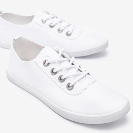 Baskets blanches classiques avec zircones cubiques de Silisov 2