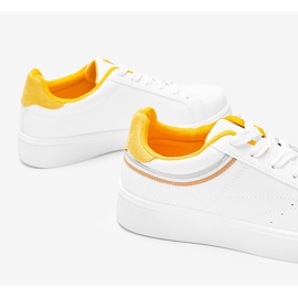 Baskets blanches et jaunes à semelle épaisse Meia 1