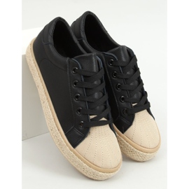Baskets espadrilles femme noires NA05P Noir le noir 1