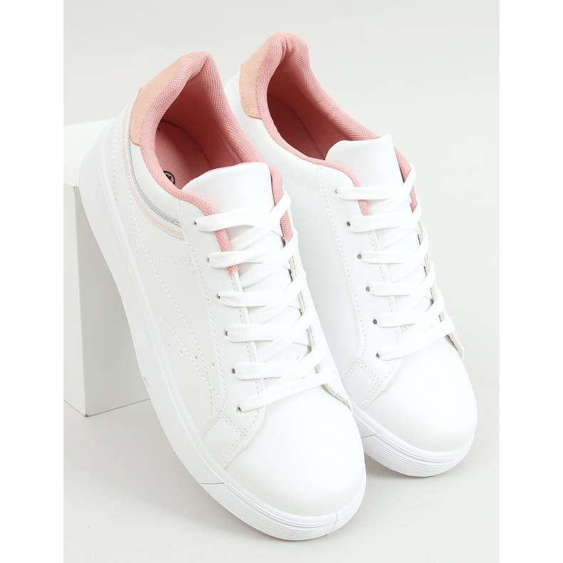 Baskets femme blanches B0-686 BLANC / ROSE 1