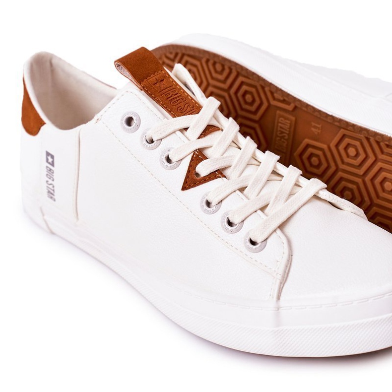 Baskets en cuir pour hommes Big Star GG174025 Blanc blanche 1