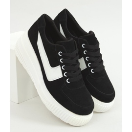 Noir E3141 Baskets noires sur semelle haute le noir 1