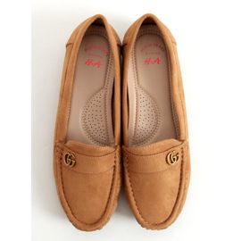 Mocassins pour femme camel H8192 Camel brun 1