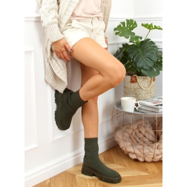 Bottines chaussettes vertes PP01P Vert 3