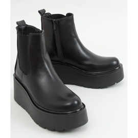 Noir QT22P Bottines noires à semelles hautes 1