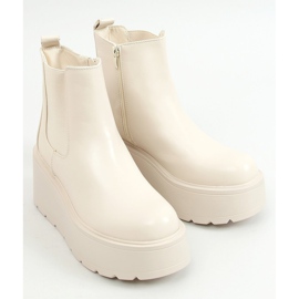 Bottines à semelles hautes beiges QT22P Beige 1