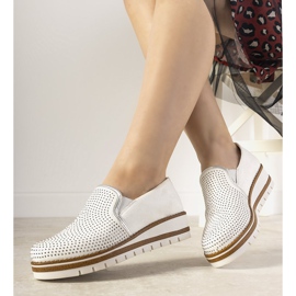 Chaussures à enfiler argentées avec clous GF-FD9 blanche 1