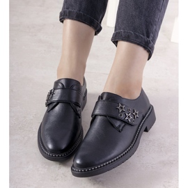Chaussures à enfiler argentées avec clous GF-FD9 le noir 1