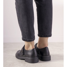 Chaussures à enfiler argentées avec clous GF-FD9 noir 2