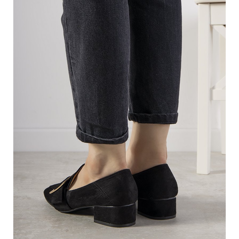 Escarpins noirs sur tige avec boucle Next le noir 1