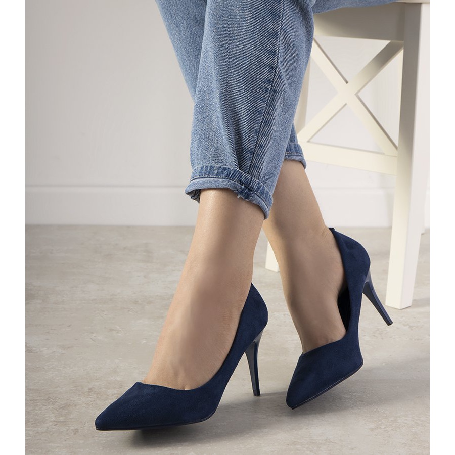 Escarpins bleu marine petit top talon