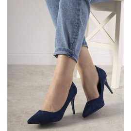 Escarpins bleu marine sur talon bas Campbell 1