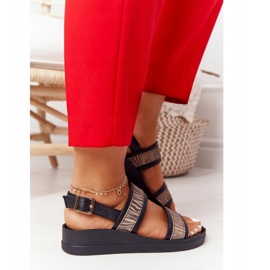 Sandales Compensées En Cuir Laura Messi 2232 Noir beige 4