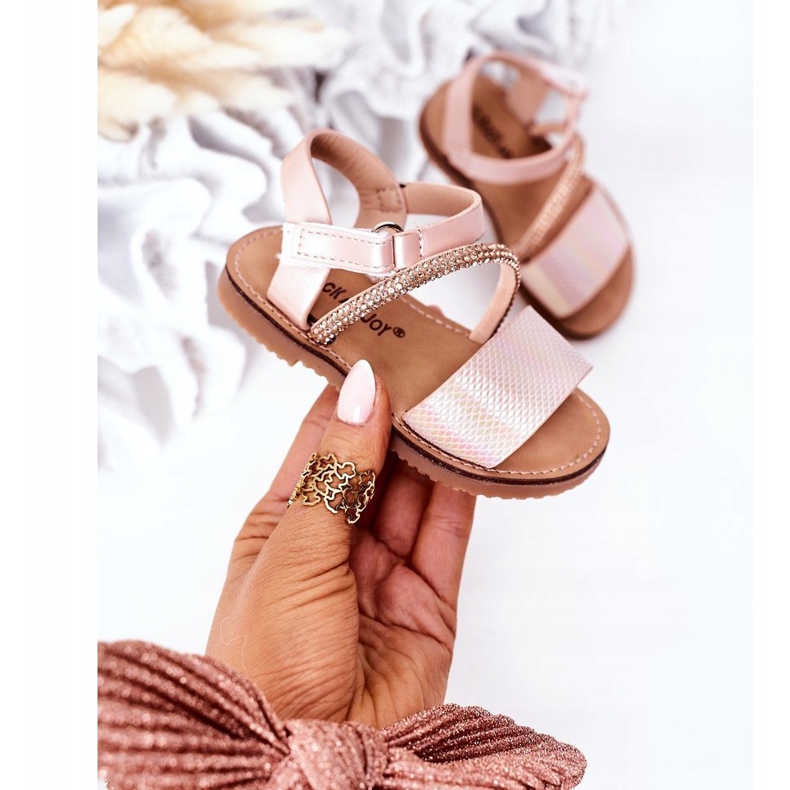 FR1 Sandales Enfant Paillettes Rose Blake 2