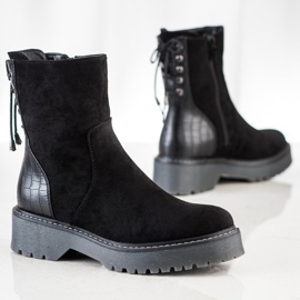 J. Star Travailleurs en daim avec reliure noir 1