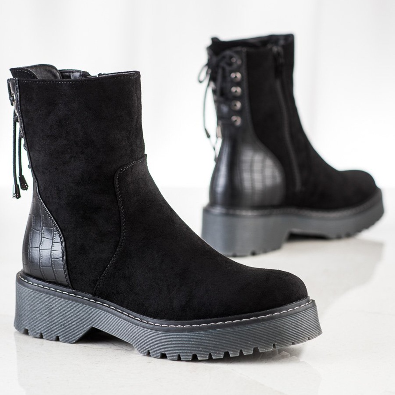 J. Star Travailleurs en daim avec reliure noir 1