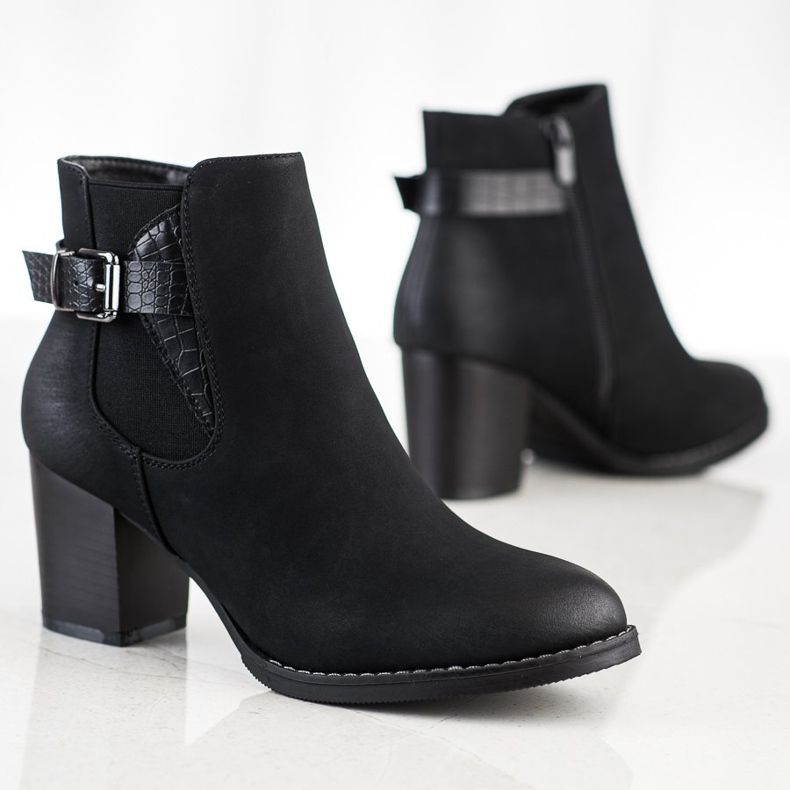 J. Star Bottes sur un poteau avec une boucle décorative le noir 1