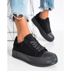 Goodin Baskets classiques sur la plate-forme le noir 3
