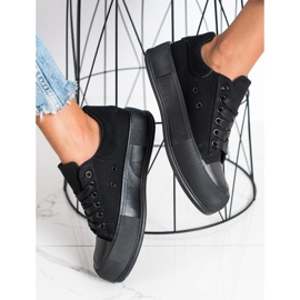 Goodin Baskets classiques sur la plate-forme le noir 2
