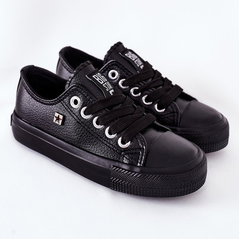 Baskets en cuir pour enfants Big Star FF374304 Noir 2