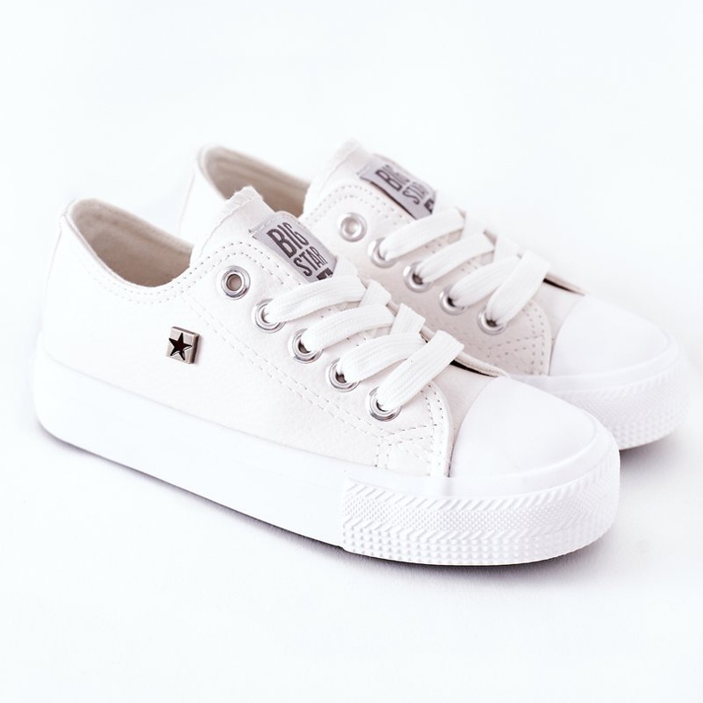 Baskets en cuir pour enfants Big Star FF374300 Blanc blanche 2
