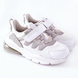 Chaussures de Sport Enfant Avec Velcro ABCKIDS Blanc-Argent blanche 2