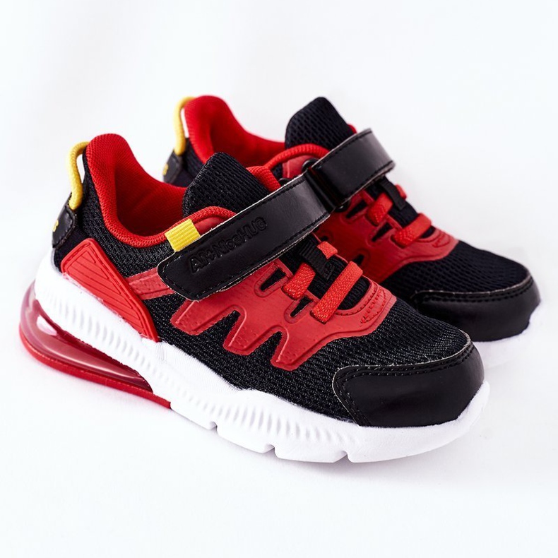 Chaussures de sport pour enfants avec Velcro ABCKIDS Noir-Rouge 2