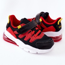 Chaussures de sport pour enfants avec Velcro ABCKIDS Noir-Rouge 1
