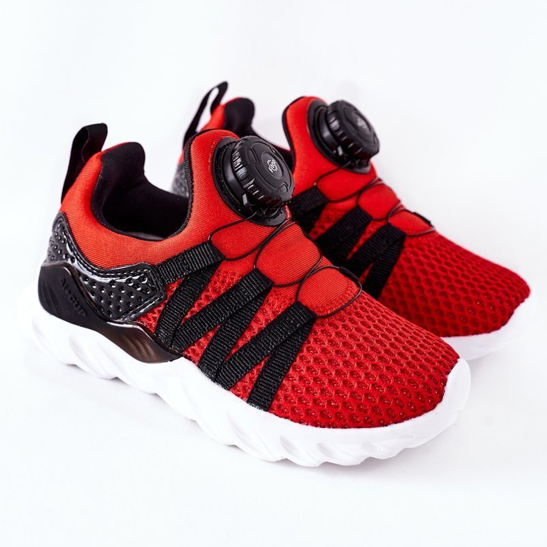 Chaussures de sport pour enfants avec bouton rouge ABCKIDS noir 2