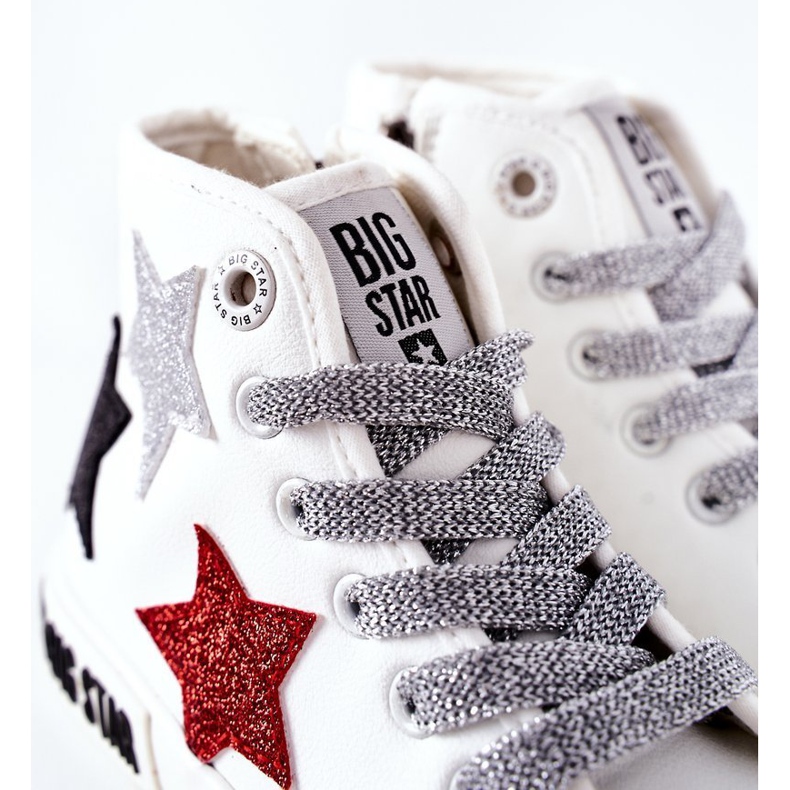 Baskets montantes pour enfants avec fermeture éclair Big Star II374029 Blanc 1