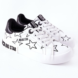 Baskets en cuir pour enfants Big Star II374001 Blanc blanche 2