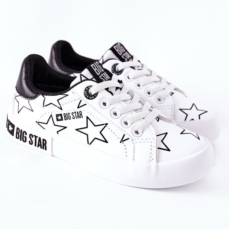 Baskets en cuir pour enfants Big Star II374001 Blanc blanche 2