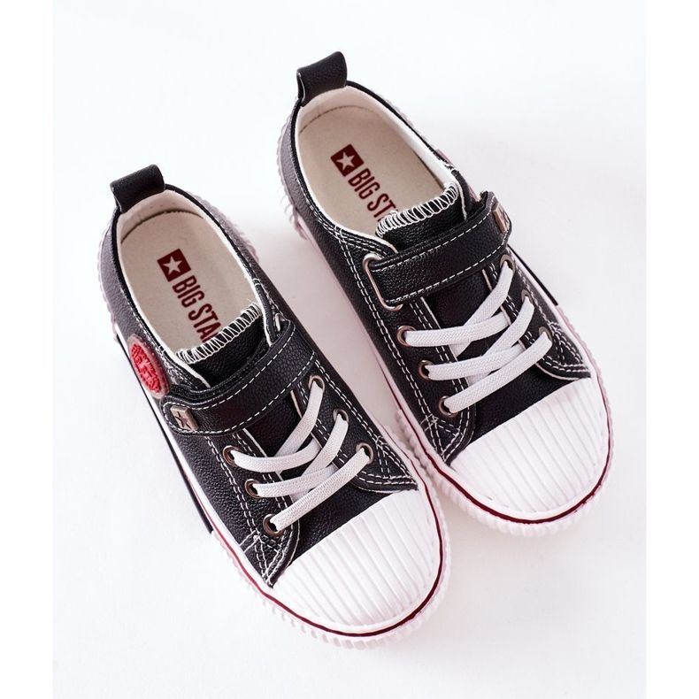 Baskets en cuir pour enfants Big Star II374042 Noir le noir 1