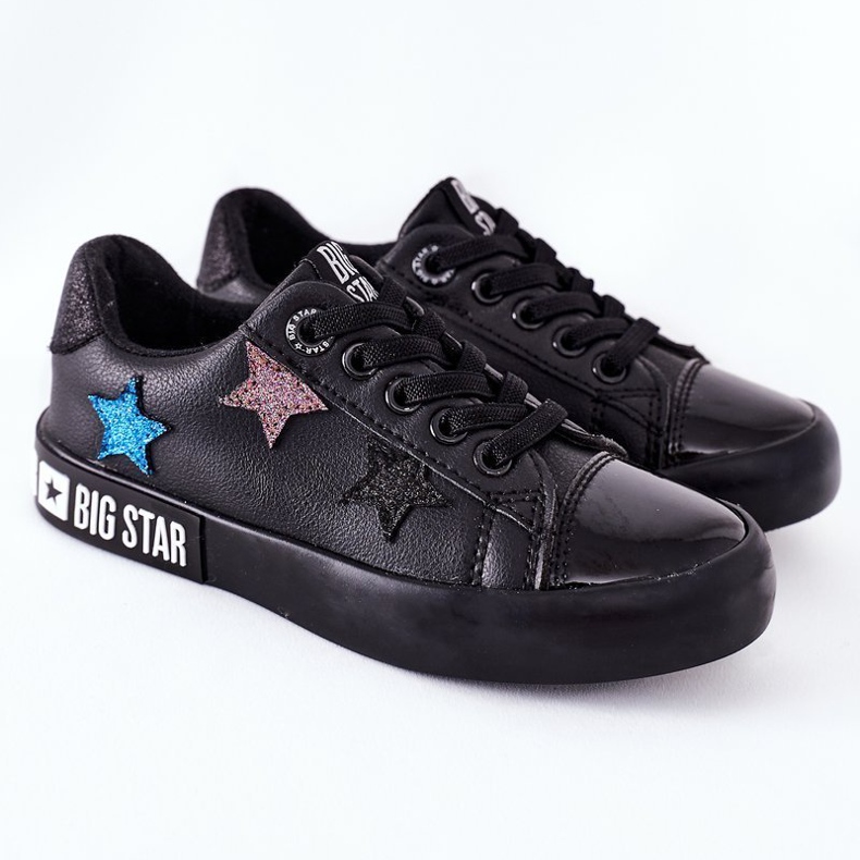 Baskets en cuir pour enfants Big Star II374031 Noir 2