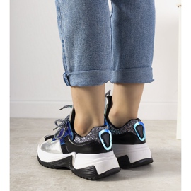 Baskets argentées à semelle haute Spring noir 1