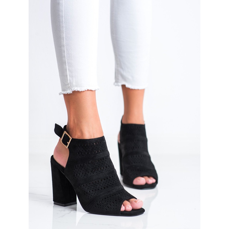 Renda Sandales Ajourées Sur Un Poteau le noir 2