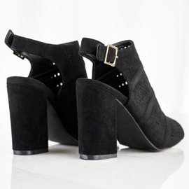 Renda Sandales Ajourées Sur Un Poteau noir 1