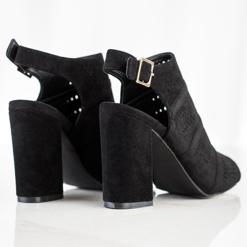 Renda Sandales Ajourées Sur Un Poteau noir 1