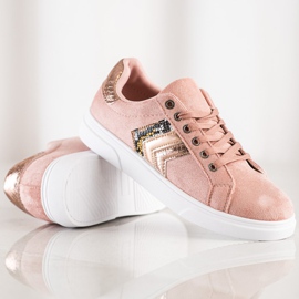 SHELOVET Baskets en daim rose 1