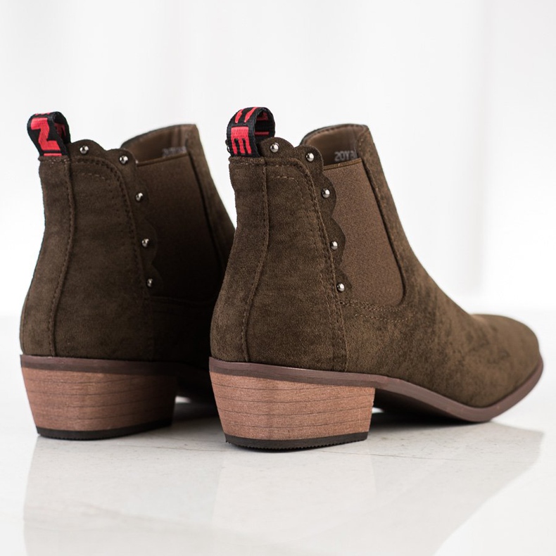 J. Star Bottines brunes sur un poste bas 1
